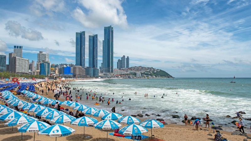 海雲台海水浴場的白沙灘